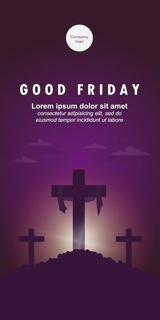 Vector greeting good friday purple portr... | Premium Vector #Freepik #vector Good Friday Artwork, Good Friday Creative Post, Good Friday Greetings, Good Friday Poster Design Graphics, Purple Portrait, What Is Good Friday, Good Friday Explained, Friday Greetings, Psd Icon