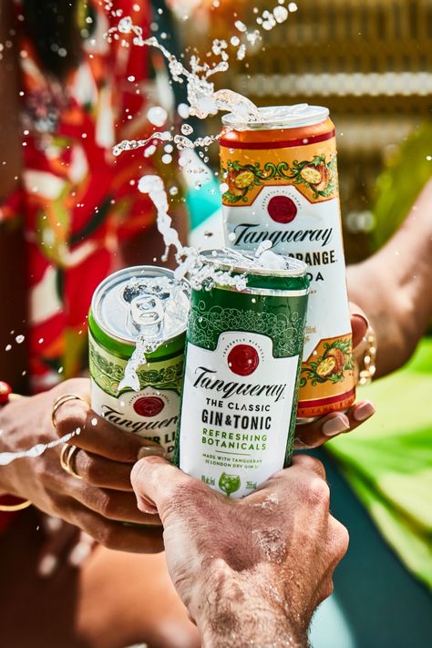 Here’s to toasting Tanqueray with friends  🥂 🥳 Festive Drinks Alcohol, Watermelon Cocktail Recipes, Tequila Drinks Recipes, Summer Hosting, Cocktails In A Can, Watermelon Cocktail, Chicken Rice Recipes, Craft Gin, Ready To Drink