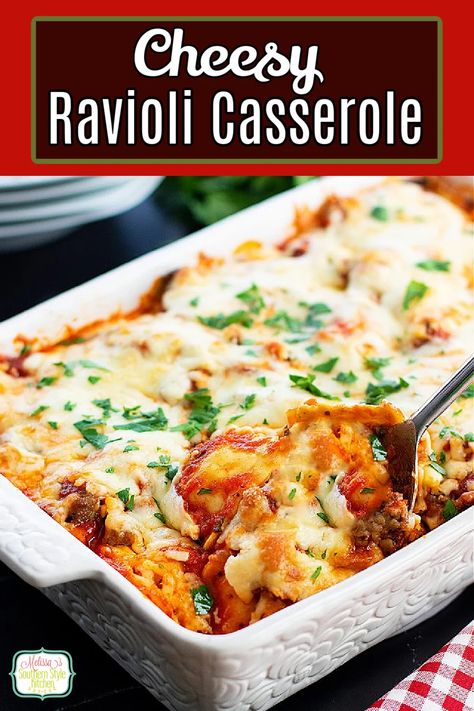 Cheesy Ravioli Casserole Recipe Italian Casseroles, Cheesy Ravioli, Rice Ideas, Easy Ravioli, Ravioli Casserole, Sister Trip, Spinach Ravioli, Italian Meals, Sausage Dinner