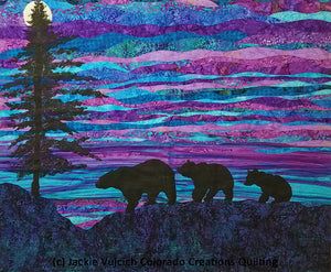 Northern Lights Quilts, Wildlife Quilts, Landscape Art Quilts, Mountain Quilts, Landscape Quilt, Bear Quilts, Landscape Quilts, Picture Quilts, Animal Quilts