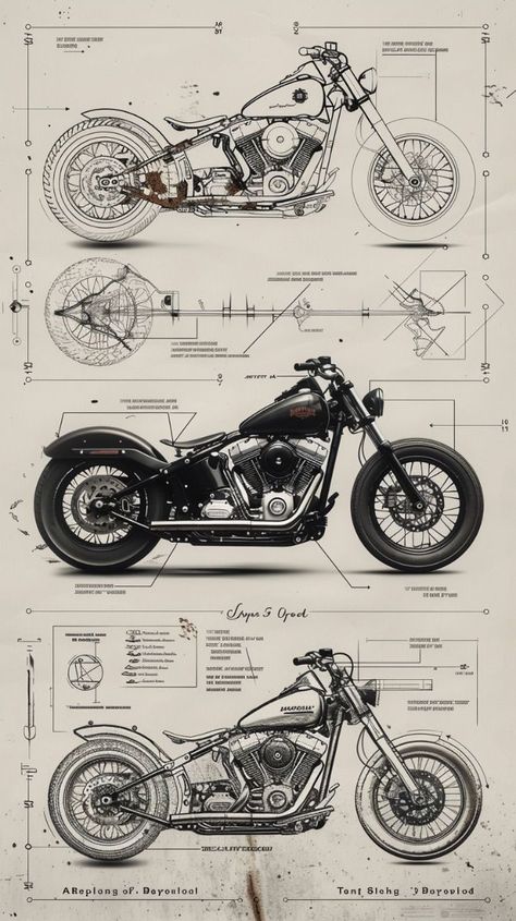 Harley Davidson Posters Vintage, Motorcycle Poster Design, Bike Poster Design, Harley Davidson Aesthetic, Motorcycle Diagram, Harley Davidson Design, Hd Fatboy, Poster Motorcycle, Estilo Cafe Racer