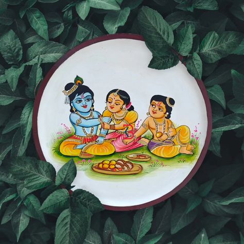 Celebrate the eternal bond of siblings with this exquisite wooden hand-painted wall plate, showcasing the divine trio of Krishna, Subhadra, and Balram. A captivating portrayal of love, unity, and the spirit of Raksha Bandhan, this handcrafted masterpiece is a must-have for every home. . . Key Features: * Intricate Hand-painted Artwork: Meticulously crafted with vibrant colors and fine details, bringing the divine scene to life. * Premium Quality Wood: Durable and long-lasting, ensuring the ... Painted Artwork, Painted Wall, Raksha Bandhan, Hand Painted Artwork, Wooden Hand, Wall Plate, The Divine, Plates On Wall, Krishna