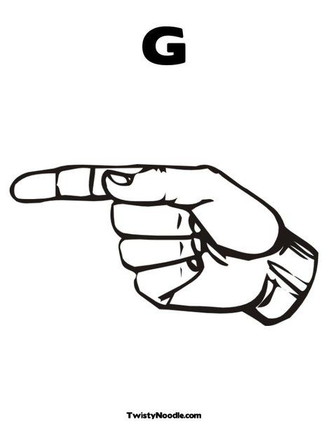 G Sign Asl Coloring Pages, The Letter G, Asl Sign Language, Sign Language Alphabet, Asl Signs, Liza Soberano, Hand Sign, American Sign Language, Chart Design