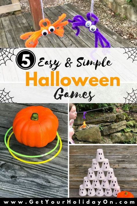 Halloween Party Games Are you looking for a fun, Spooktacular, party games for your Halloween party? These Get Your Holiday On Halloween Games are really easy to make and inexpensive to create. All items can be bought from the Dollar Tree! Halloween Games Easy, Simple Halloween Games, Party Apartment, Drinking Table, Halloween Carnival Games, Drinking Board, Adults Games, Pumpkin Games, Games Halloween