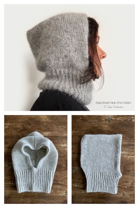 Tromsø Hoodie Free Knitting Pattern - Knitting Pattern Knit Bonnet Pattern Free, Knitted Head Scarf, Knit Balaclava, Hood Pattern, Knitted Balaclava, Winter Hoodie, Fair Isles, Knit Hats, Knitted Hood