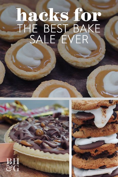 Whether it's a last-minute bake sale, Thanksgiving dessert, or your next fall dinner party, this video is every fall bake sale's hero! #bakesale #bakesaleideas #bestbakesaleitems #dessertrecipes #bhg Desserts For Auction Bake Sale, Holiday Bake Sale Treats, Thanksgiving Bake Sale Treats, Top Selling Bake Sale Items, Fall Festival Bake Sale Ideas, Bake Sale Pies, Easy Christmas Bake Sale Treats, Christmas Bake Sale Display, Best Selling Bake Sale Items