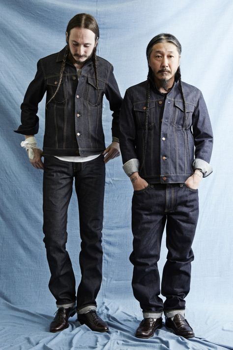 #denim #jeans #blue #retro #fashion #menswear #rugged #workwear #selvedge Raw Denim Outfit Men, Denim Outfit Men, Denim Baby, Jean Jacket Outfits, Denim Workwear, American Casual, Mens Fashion Rugged, Indigo Denim, Summer Lookbook