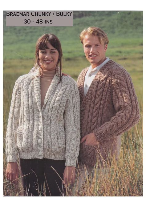 EvilPixiePatterns - Etsy UK Chunky Cardigan Pattern, Jumper And Skirt, Knit Skirt Pattern, Ladies Cardigan, Chunky Knitting Patterns, Chunky Knitting, Cable Cardigan, Quick Knits, Vintage Knitting Patterns