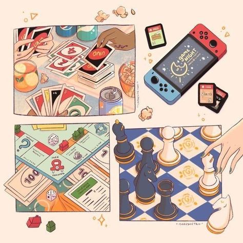 Whimsical Art Journal, Graphic Novel Art, Arte Inspo, Dessin Adorable, Kawaii Drawings, الرسومات اللطيفة, Whimsical Art, Game Night, Cute Illustration