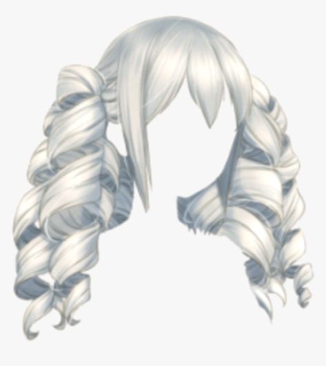 Ringlets Hair, Long Silver Hair, Hair Falls, Pelo Anime, Drawing Hair Tutorial, Manga Hair, Hair Png, Back Of The Head, Anime Hair