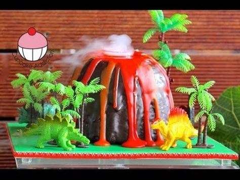 Giant Cupcake Mould, Digger Cake, Volcano Cake, Construction Cake, Dino Cake, Birthday 4, Luau Theme Party, Luau Theme, Giant Cupcakes