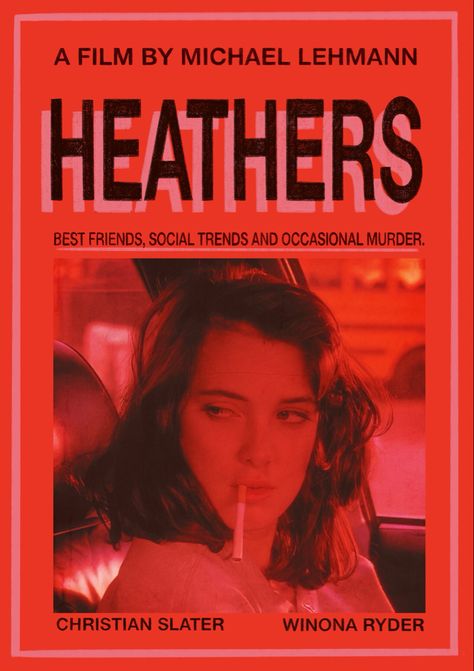 Heathers Poster Aesthetic, Queen Poster Vintage, Heathers Album Cover, Heathers Poster Vintage, Heather Poster, Sophomore Posters, Heathers Movie Poster, Heathers Film Poster, Red Movie Poster