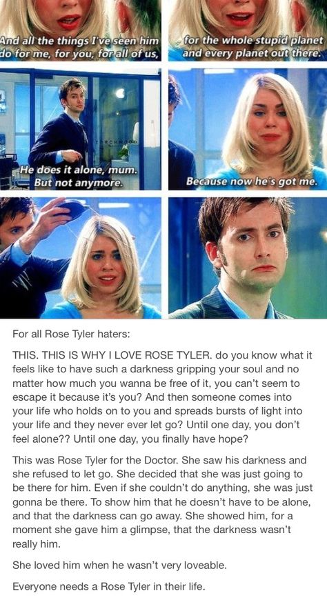 Rose Tyler haters. I love rose Tyler. Bad wolf. Doctor who. Whovian. Fandoms. Fandom life. Rose and the doctor. Doomsday doctor who.<--- I'm not a rose Tyler hater, I'm just not her biggest fan, she was a good companion not my favorite but she was what he needed for the time being Rose Tyler X The Doctor, Doomsday Doctor Who, Doctor Who Ten And Rose, Doctor Who Doomsday, Rose Tyler Bad Wolf, Doctor Who Bad Wolf, Doctor Who Rose And Ten, Rose Tyler Makeup, Doctor Who And Rose