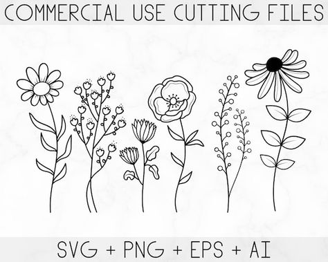 Wild Flower Svg, Different Is Beautiful, Flower Svg Files, Flower Sketch, Floral Svg, Flowers Svg, Field Flowers, Flower Sketches, Flower Svg