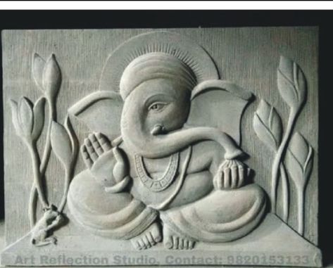 Relief Painting Designs, Mural Sculpture, Mural Art Design, Ganesh Art Paintings, Wall Art Sculpture, Buddha Wall Art, Canvas Diy, Ganesh Art, Clay Wall Art