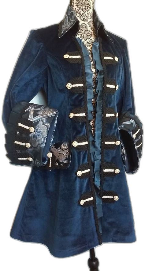 Space Pirate Aesthetic Outfit, Starry Night Clothes, Blue Prince Outfit, Captain Clothes, Pirate Coat, Prince Clothes, Pirate Jacket, King Outfit, Pirate Outfit