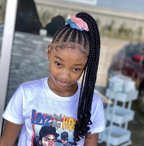 Braiding Hairstyles For Black Girls Kids, Scalp Braids With Weave, Lil Girl Hairstyles Braids, Scalp Braids, Black Kids Braids Hairstyles, Kids Braids, Lil Girl Hairstyles, Kid Braid Styles, Cute Braided Hairstyles