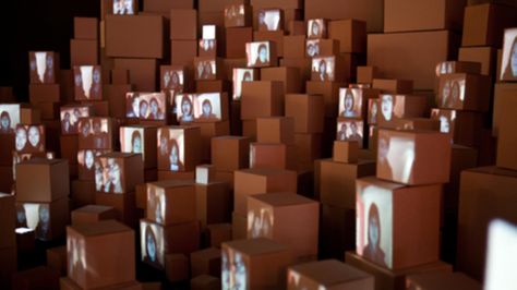 Interactive Installation Puts Audience Inside The Box - Creators Photos As Artwork, Projection Art, Projection Installation, Bühnen Design, Interactive Art Installation, Exposition Photo, Set Design Theatre, Constantly Evolving, Paper Boxes