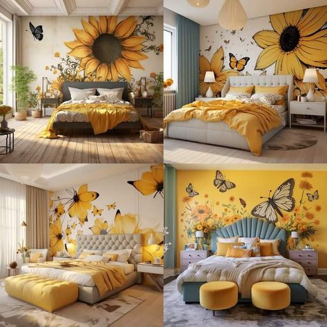 Toddler Bedroom Design, Sunflower Bedroom, Sunflower Room, Future Planning, Toddler Bedroom, Future Room, Nursery Inspo, Cute Bedroom Decor, Ceramic Light