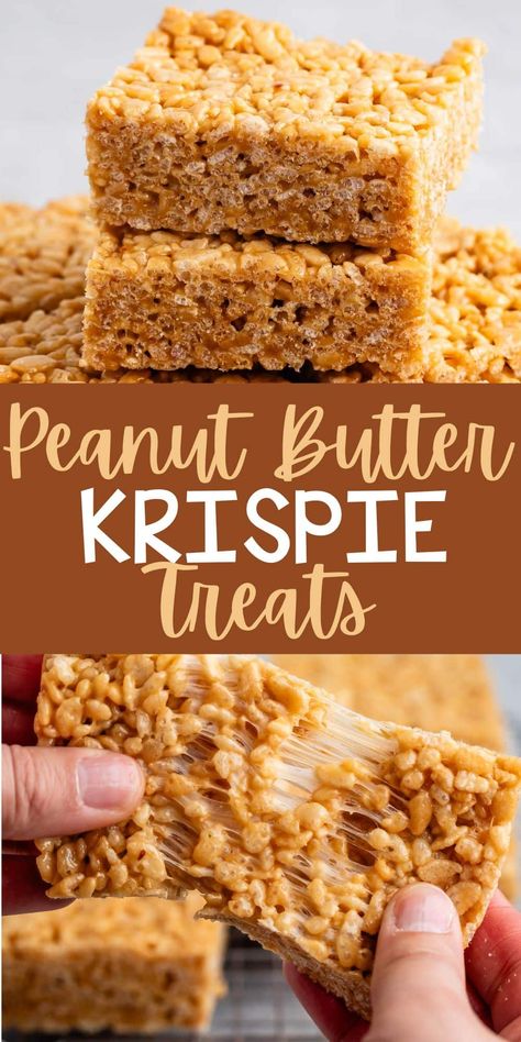 Peanut Butter Rice Krispie Treats Peanut Butter Rice Krispie Treats Recipe, Bake Bar, Peanut Butter Rice Crispy Treats, Peanut Butter Rice Crispies, Crispy Treats Recipe, Peanut Butter Rice Krispie Treats, Rice Krispie Treats Recipe, Rice Krispie Bars, Rice Crispy Treats Recipe