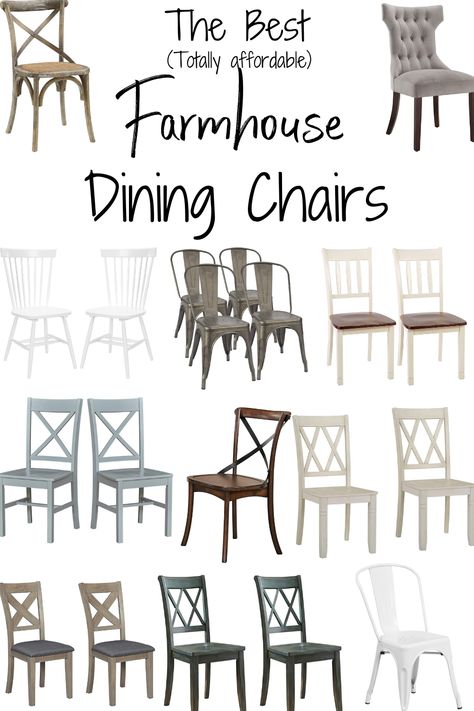 Dining Room Chair Ideas, Room Chair Ideas, Budget Farmhouse Decor, Large Farmhouse Table, Farmhouse Style Dining Room, Dream Dining Room, Farmhouse Table Chairs, Farmhouse Dining Room Table, Best Farmhouse