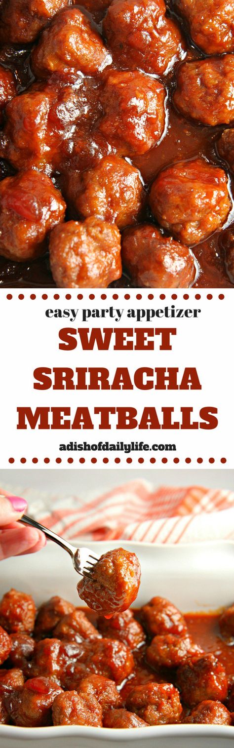 Dips Crockpot, Meatball Crockpot, Paleo Supper, Appetizers Meatballs, Warm Dips, Sriracha Meatballs, Easy Crockpot Meatballs, Kitchenaid Recipes, Easy Meatball