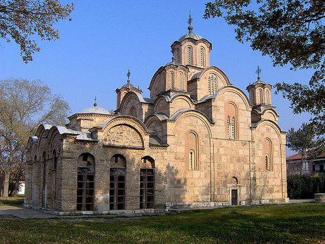 https://flic.kr/p/8iBz8 | Gracanica monastery | Gracanica monastery in Kosovo, built by Serbian King Milutin in 1321. The architectural composition of Gracanica represents the peak of Serbian architecture in the spirit of Byzantine tradition. Unfortunately the rich Gracanica treasury was lost in fires between 1379 and 1383. The present treasury stores a number of valuable icons from the 16th, 17th and 18th centuries, as well as several significant manuscripts and liturgical objects.  Today S... Gracanica Monastery, Face Structure Drawing, Serbian Architecture, Architectural Composition, Structure Drawing, Sacral Architecture, Face Structure, Byzantine Architecture, Minecraft Map