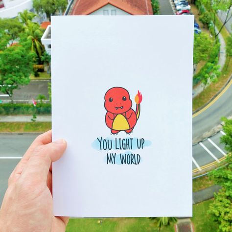 Adorable Valentine's Cards for Your Pokémon-Loving Sweetheart | Loading Player Two Pokemon Valentine Cards, Pokemon Valentine, Nerdy Valentines, Punny Cards, Creative Gifts For Boyfriend, Pokemon Gifts, Cards For Boyfriend, Boyfriend Diy