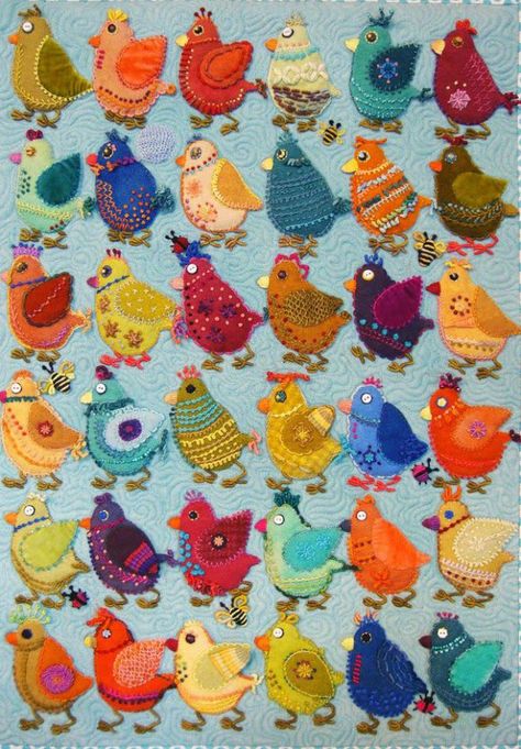 Quilt Museum, Bird Quilts, Sue Spargo, Wool Quilts, Bird Quilt, Wool Appliqué, Wool Embroidery, Felt Embroidery, Penny Rugs