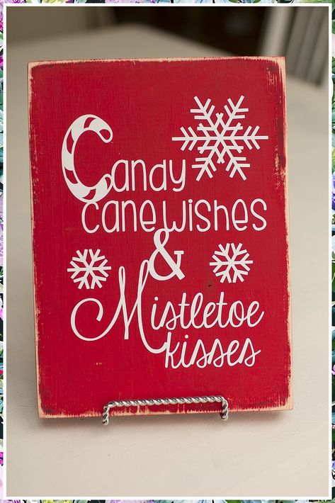 Christmas Signs - Just In! Awesome items from leading brands to meet your supply needs. Canvas For Kitchen, 12 December, Painting Ideas On Canvas, Holiday Signs, Christmas Sign, Christmas Candy Cane, Christmas Wood, Christmas Quotes, Christmas Deco