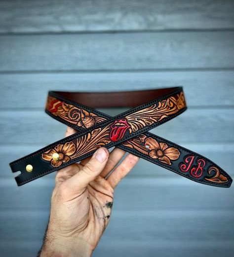 Custom Belts, Handmade Leather Work, Belt Pattern, Custom Leather Belts, Leather Tooling Patterns, Bracelet Craft, Tooled Leather Belts, Tooling Patterns, Western Tack