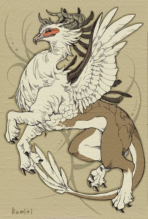 horn griffin by komiti.deviantart.com on @deviantART: Mythical Animal, Fantasy Beasts, Monster Concept Art, Desenho Tattoo, Fantasy Creatures Art, Mythical Creatures Art, Wow Art, Mythological Creatures, Monster Design