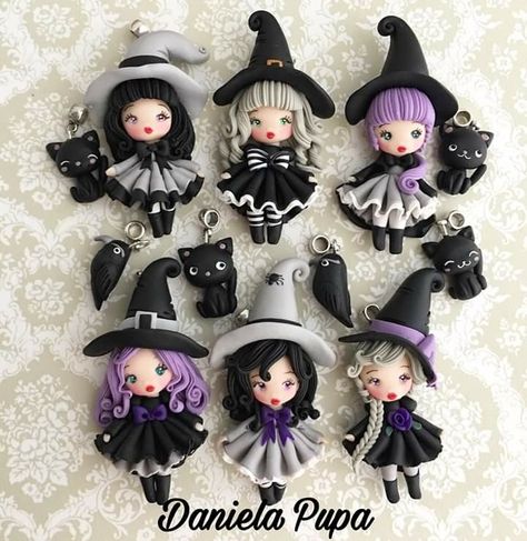 Japan Town, Polymer Clay People, Clay Halloween, Lucca Comics, Polymer Clay Halloween, Polymer Clay Fairy, Fimo Jewelry, Halloween Clay, Polymer Clay Figures