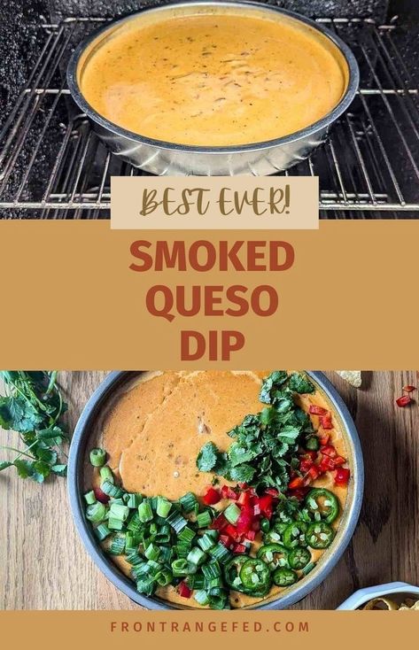 Elevate your snack game with this ultimate Smoked Queso Dip! Made on the smoker with real cheese and no Velveeta or meat, this creamy, spicy dip has a delicious smokey flavor. Perfect for taco night or serving with tortilla chips, it's the best recipe for a restaurant-style experience. Learn more at www.frontrangefed.com. Smoked Queso Dip On Smoker, Appetizer Recipes For Kids, Sauces For Noodles, Toast Meals, Easy Appetizers For Christmas, Spicy Queso Dip, Smoked Queso Dip, Greek Dip Recipes, Queso Dips