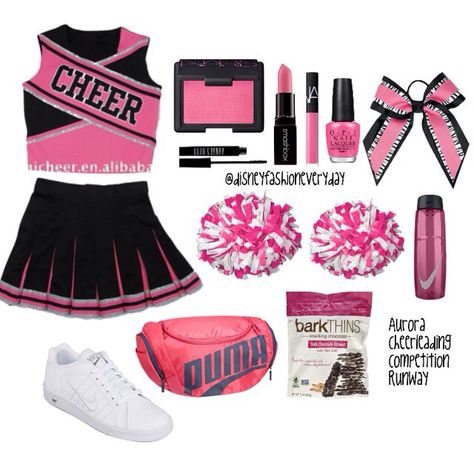 Kawaii Cheerleader Outfit, Cheerleading Outfits Pink, Pink And Black Cheer Uniform, Pink Cheer Uniforms, Cheer Barbie, Pink Cheerleader Aesthetic, Pink Cheerleader Outfit, Cheerleading Outfits Aesthetic, Cheerleaders Outfits