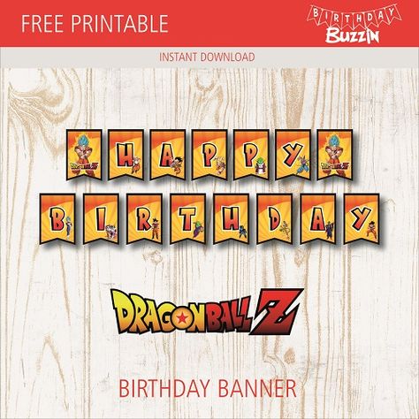 Use this free printable Dragon Ball Z birthday banner template to make a Super banner decoration for a Dragon Ball Z inspired birthday party. The template includes letters to spell out the words “HAPPY BIRTHDAY” and features a vibrant design to capture the Dragon Ball Z vibe. The color scheme for the banner is a … Dragon Ball Z Birthday Decorations, Dragon Ball Z Banner, Dragonball Party Ideas, Dragon Ball Z Party Ideas Diy, Diy Dragon Ball Z Party Decorations, Dragon Ball Birthday Party Ideas, Anniversaire Dragon Ball Z, Dragon Ball Z Party Decorations, Dragonball Z Birthday