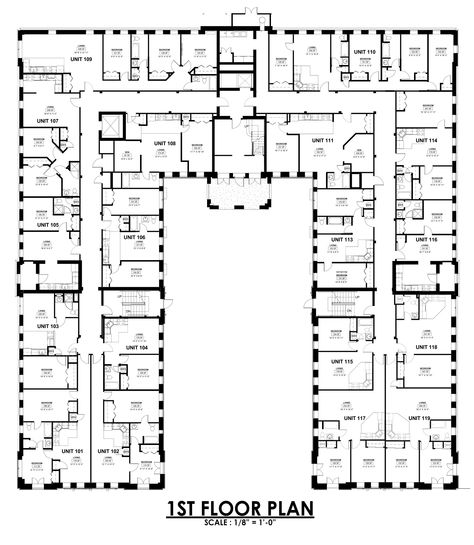 Architectural Pictures, Housing Floor Plans, Small Apartment Building Design, Housing Plans, Hotel Room Design Plan, Hotel Design Architecture, Building Design Plan, Hotel Floor Plan, School Building Design