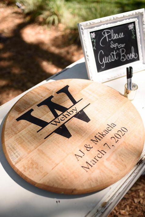 Wine Barrel Guest Book, Wine Barrel Wedding, Wine Barrel Decor, Elegant Barn Wedding, Whiskey Barrel Wedding, Wedding Venues In Florida, Barrel Wedding, Barrel Projects, Barrel Decor