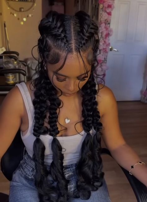 3 Feed In Braids Hairstyles, Feed In Butterfly Braid, Hairstyles Big Braids, Criss Cross Crochet Hairstyle, Butterfly Feed In Braids, Four Braids Hairstyles, Butterfly Braids For Black Women, Half Head Braids, Two Braids Hairstyle