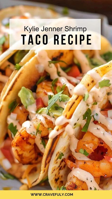 Kylie Jenner Shrimp Taco Recipe – Cravefuly Kylie Shrimp Tacos, Recipes For Frozen Cooked Shrimp, Kylie Jenner Tacos, Shrimp Tacos Kylie Jenner, Kylie Jenner Food Recipes, Easy Shrimp Taco Recipe, Kylie Jenner Shrimp Tacos Recipe, Frozen Shrimp Tacos, Kylie Jenner Recipes