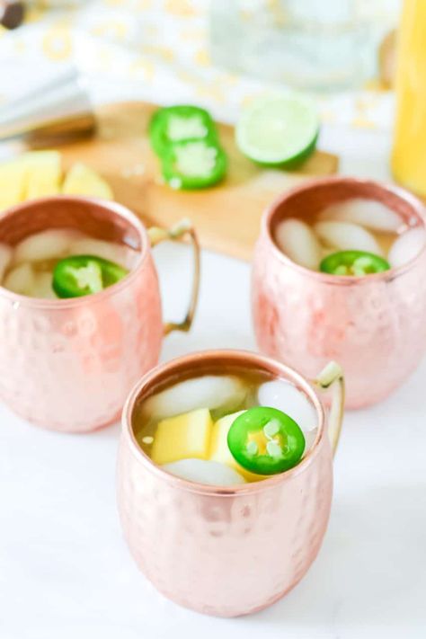 Learn how to make the perfect Mexican Mule--a spin on the classic Moscow Mule, featuring tequila and mango! This is a great drink for Cinco de Mayo! Mexican Mule Recipe, Mango Mule, Mexican Mule, Frozen Mango Margarita, Mule Recipe, Mango Margarita, Silver Tequila, Festive Cocktails, Copper Mugs