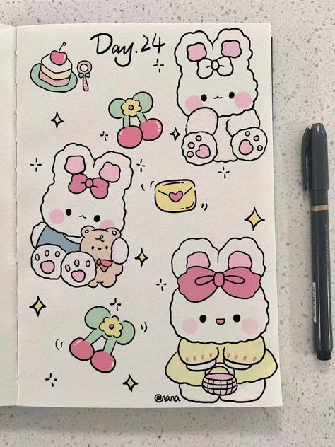 Easy Drawings Kawaii, Painting Anime, Drawing Ideas List, Cute Easy Doodles, Easy Doodles, Images Kawaii, Doodles Drawings, Cute Sketches, Diy Journal Books