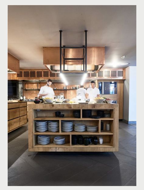 Nordic Restaurant Design, Open Commercial Kitchen, Kadeau Copenhagen, Open Kitchen Restaurant Design, Professional Kitchen Restaurant, Copenhagen Kitchen, Chefs Kitchen Design, Open Kitchen Restaurant, Commercial Kitchen Design