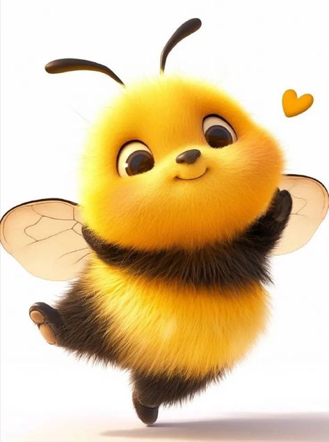 Bee Cartoon, Good Morning Funny Pictures, Cartoon Bee, Funny Paintings, Cartoon Books, Bee Happy, Art And Illustration, Cute Animal Drawings, Cartoon Art Styles