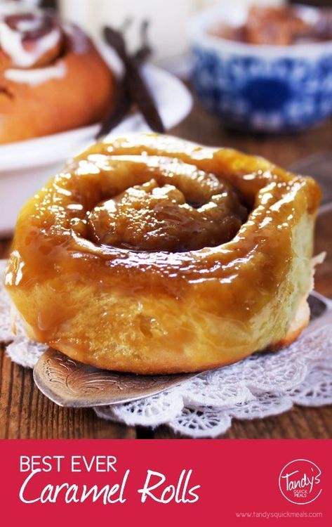 Best Ever Caramel Rolls - Tandy's Quick Meals Vegetarian Recipes Crockpot, Quick Crockpot Meals, Crockpot Christmas, Rolls Bread, Frozen Rolls, Caramel Rolls, Cinnamon Roll Recipe Homemade, Frozen Bread Dough, Quick Vegan Meals