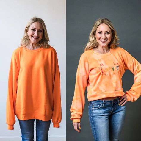 Learn how to upcycle an old or oversized sweatshirt into a stylish DIY crop top | Stitching Sewcial Crop Top Stitching, Diy Cropped Sweatshirt, Sweatshirt Upcycle Diy, Sweatshirt Upcycle, Upcycle Diy, Diy Crop Top, Old Sweatshirt, Brother Embroidery Machine, Upcycle Sweatshirt