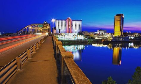 View from Bossier City looking onto downtown Shreveport, Louisiana over the Red River Shreveport Louisiana, Red River, City Aesthetic, Louisiana, Family Travel, New York Skyline, Instagram Posts, Photography, Travel