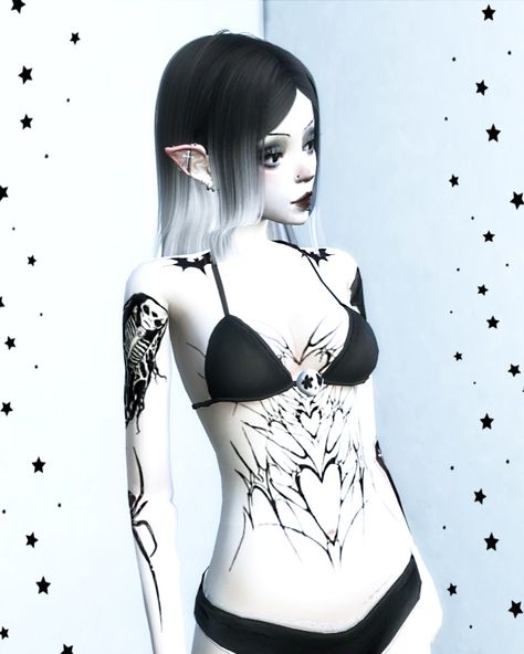 Sims 4 Succubus Tattoo, Sims 4 Cc Face Tattoos, Ts4 Cc Tattoos, Ts4 Tattoo Cc, Sims 4 Cc Tattoos Female, Sims 4 Cc Goth, Sims 4 Tattoos, Alpha Cc, Custom Cast