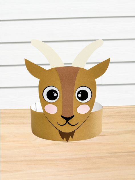 Make a goat headband craft with this FREE printable template! This is such an easy and fun project. You can use it as part of your farm animal theme or to go along with G is for goat activities. It's great for preschoolers, kindergarten, and early elementary children. Goat Activities, Goat Headband, G Is For Goat, Goat Mask, Farm Animal Crafts, Farm Craft, Farm Animals Theme, Farm Animal Party, Headband Crafts