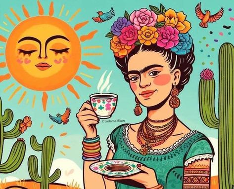 FridaLovers | Hola !  Buenos días FridaLovers | Facebook Frida Kahlo Birthday, Beautiful Morning Images, Frida Kahlo Quotes, Frida Kahlo Portraits, Frida Art, Frida Kahlo Art, Tarot Cards Art, Mexican Girl, Retro Girls